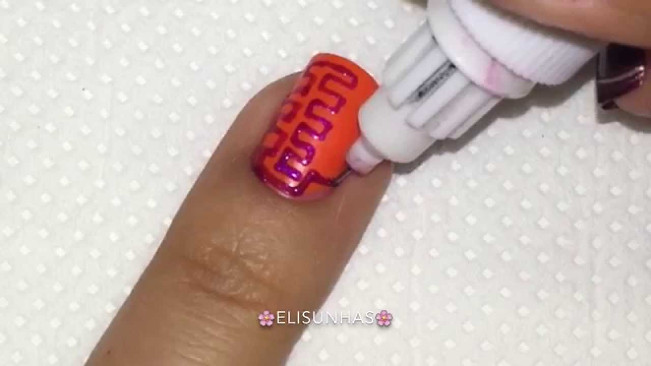 nail art unha decorada com desenho indiano youtube