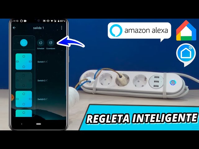 Regleta inteligente WiFi Tuya Smart compatible  Alexa y Google Home 