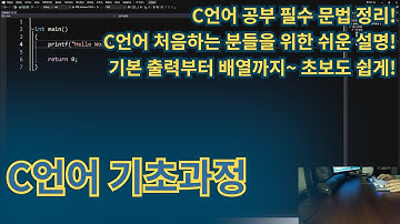 C언어 기초 - 출력(printf)부터 배열까지
