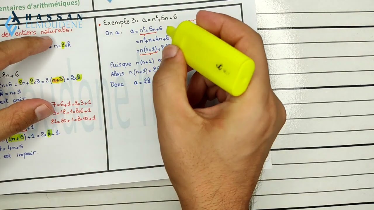 سلسلة دروس جذع مشترك علوم : Notions élémentaires d'arithmétiques - partie 1