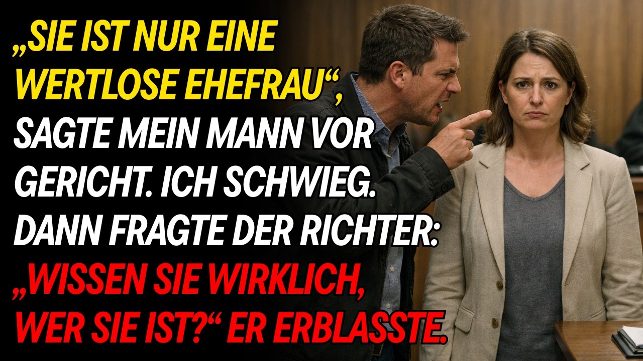 Im Gerichtssaal nannte mich mein Mann ‘wertlos’ — bis der Richter ihm eine einzige Frage stellte…