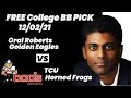 Oral Roberts Golden Eagles vs TCU Horned Frogs Prediction, 12/2/2021 College Basketball Best Bet