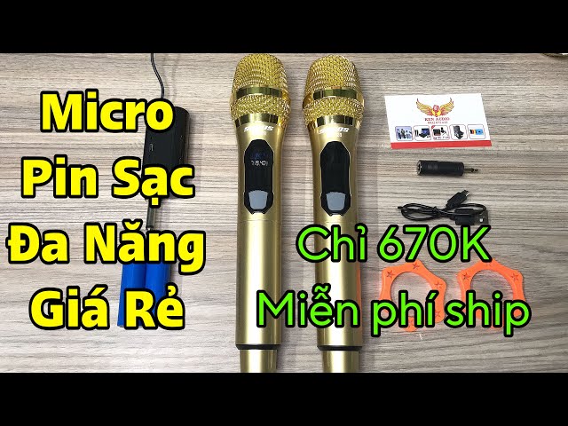 Micro không dây giá rẻ pin sạc trực tiếp Model 128 chỉ 670K NHanh TAy tại Ken Audio