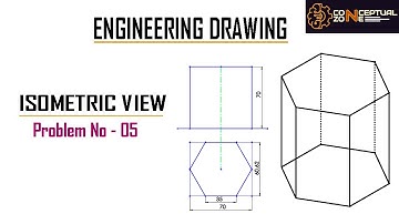 Engineering Drawing: Isometric View (Problem 5)
