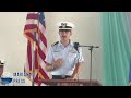 First command change marks milestone for Coast Guard unit on Saipan