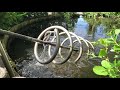 Archimedes' Screw pumping water uphill in Slow Motion