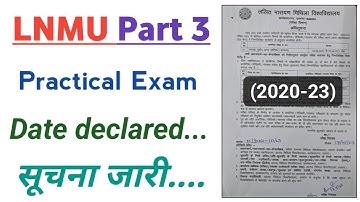Lnmu part 3 practical exam date (2020-23)