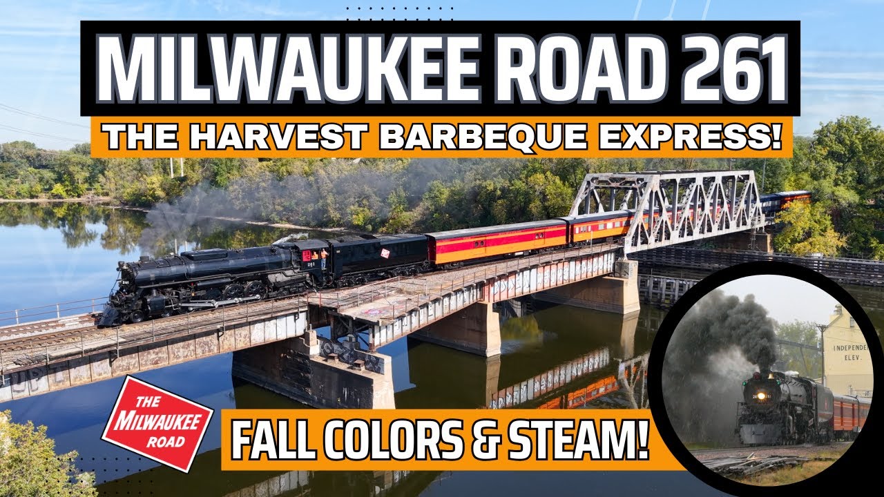 Milwaukee Road 261 ВЕРНУЛАСЬ! — Harvest BBQ Express! Пар и дым на рельсах.