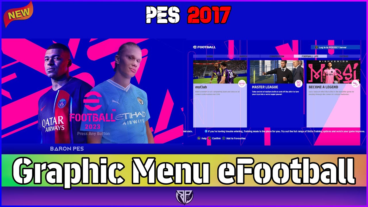 PES 2017 New eFootball 2024 Graphic Menu - YouTube