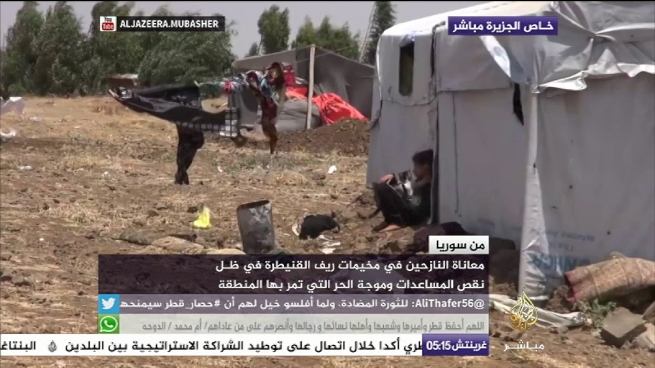 معاناة نازحي ريف القنيطرة من موجة الحر الشديد