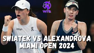 Iga Swiatek vs Ekaterina Alexandrova Extended Highlights  Miami Open Tennis 2024 Round 4 Set 1