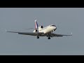 French Air Force Dassault Falcon 7X landing runway 14 at ZRH (with live ATC/WEF2018)