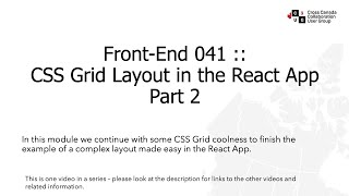 Front-End 041 ::CSS Grid Layout in the React App Part 2