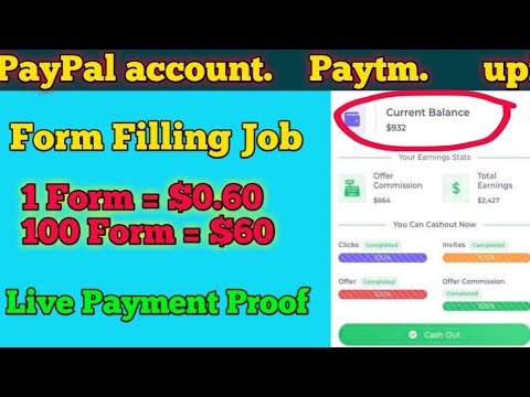Form Filling Jobs Online Without Investment |Daily Payment | Earn Money Online |Paypal Earning  Apps