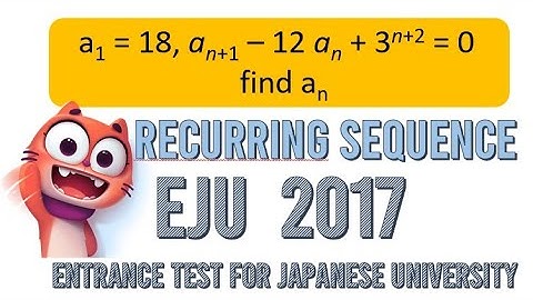 Recurring Sequence Problem in EJU 2017 session 2-Advanced Math