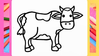 Dibuja Y Colorea Una Vaca Fácil | Draw And Color A Cow Easy