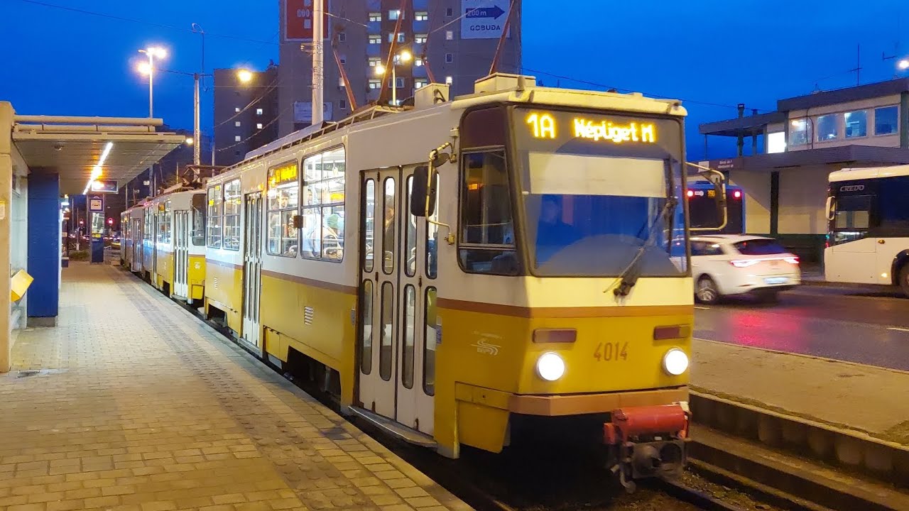 Budapest, 1A villamos Bécsi út/Vörösvári út- Lehel utca/Róbert Károly körút | Tátra T5C5