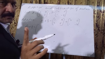 Maths class 9th kpk board course Addition and subtraction of matrices