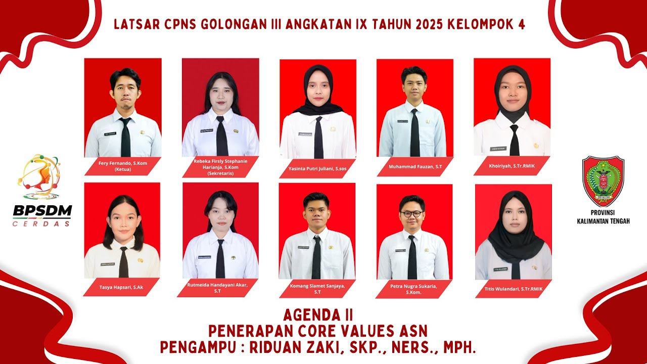 Penerapan Core Values ASN BerAKHLAK di Unit Kerja Instansi - Latsar CPNS 2025 - BPSDM Prov Kalteng