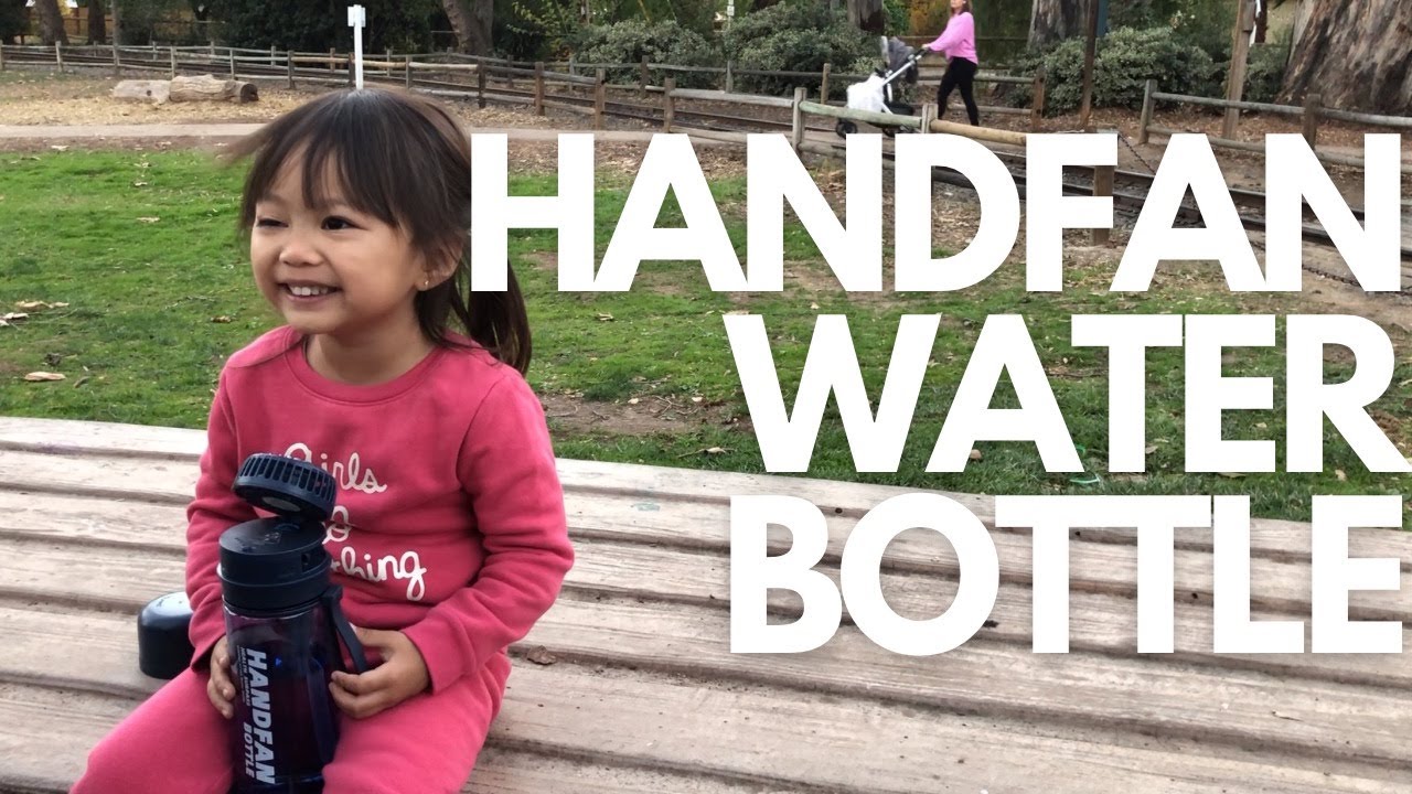 HandFan Water Bottle Fan 20oz BPA Free with Straw & Filter HANDFAN