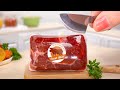 Yummy Miniature American Steak Recipe | Juicy Tiny Creamy Beef Steak and Roasted Potato For Autumn