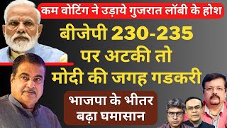 BJP 230-235 पर अटकी तो Modi की जगह Gadkari | भाजपा के भीतर बढ़ा घमासान | Deepak Sharma |