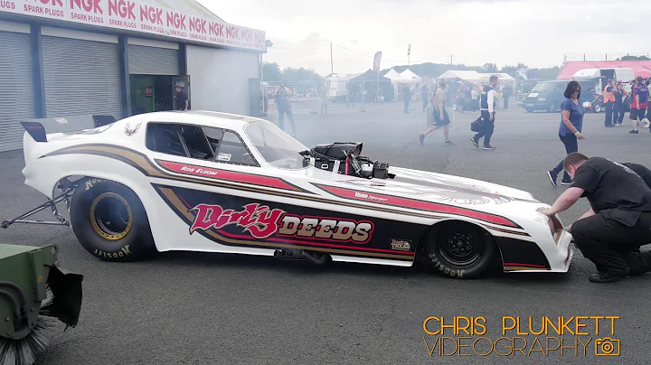 Rob Elsom nostalgia funny car startup and burnout.