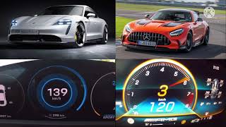 Porsche Taycan Turbo S vs Mercedes-AMG GT Black Series 0-250 kmh race