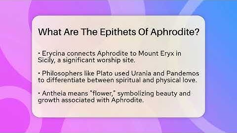 What Are The Epithets Of Aphrodite? - Talking Greece