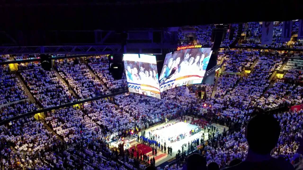 Cavs vs. Pistons 4/18/16 Game 1 Fans Sing National Anthem YouTube