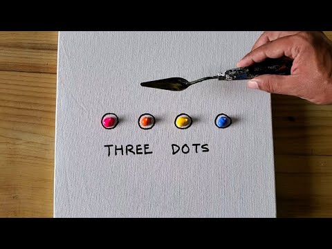 THREE DOTS / Easy Abstract Painting Demo / Satisfying / 365 Days Challenge / Day #3