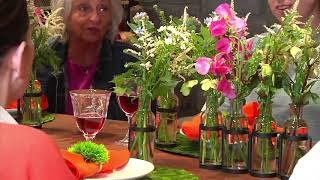 Barbara King Set of 10 Serpentine Glass Vase in Metal Stand on QVC