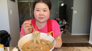 Today I make noodles soup eat. / hnub no kuv ua qhaub piaj noj qab kawg li 5/8/2024