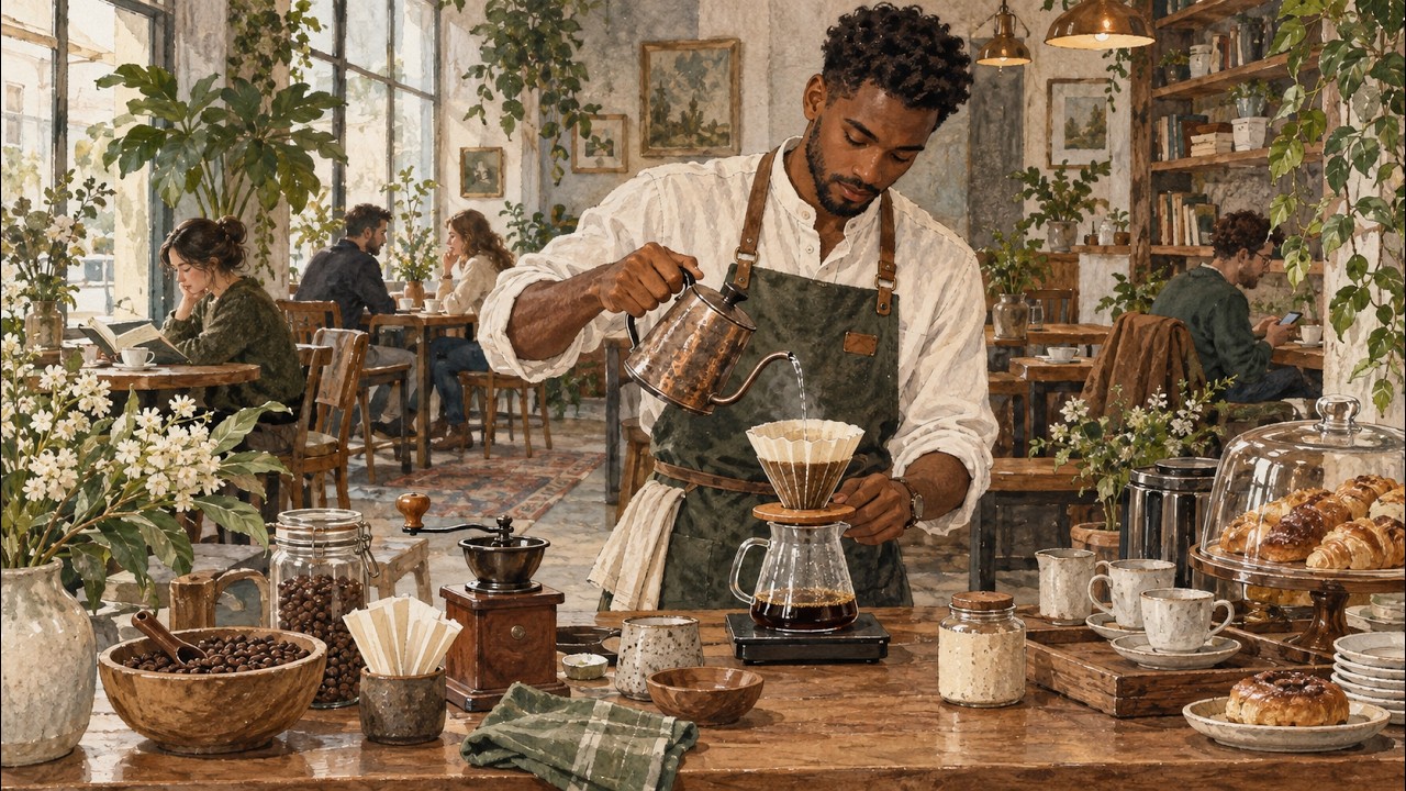 Cozy Coffee Shop ☕ | Relaxing Ambience coffee TV Art - YouTube