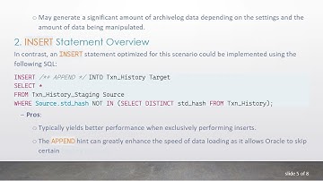 Improving Oracle Database Performance: INSERT vs MERGE Statements