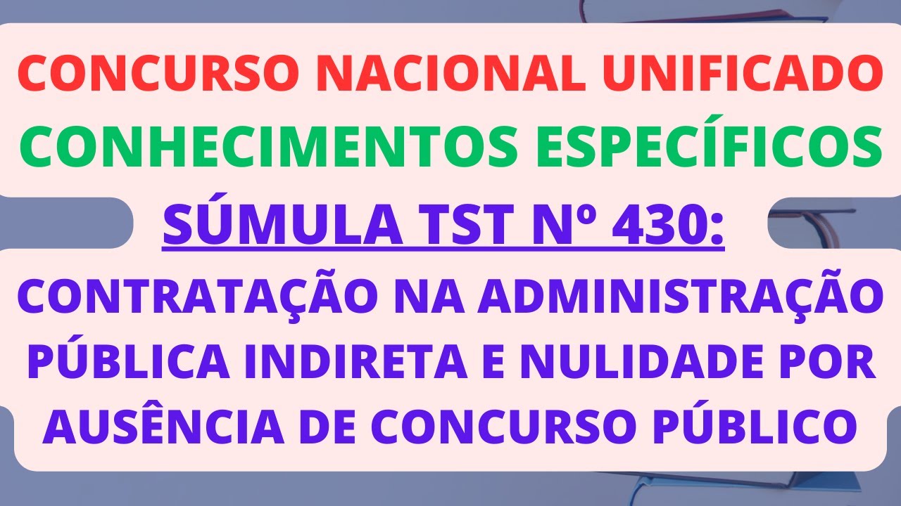 S mula TST N 430 Contrata o Na Administra o P blica Indireta E S mula tst n 430 contrata o na administra o p blica indireta e