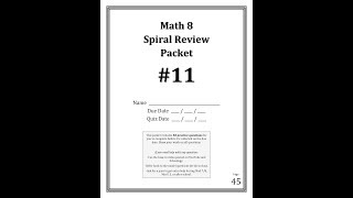 Math 8 - Spiral Review Packet #11