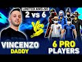 Limited Amo-No💥 VINCENZO with DADDY vs 6 PRO PLAYERS Clash Squad Custom Challenge - Garena Free Fire