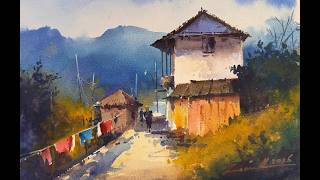 Watercolor Tutorial: Creating Light, Depth & Atmosphere in a Village Scene