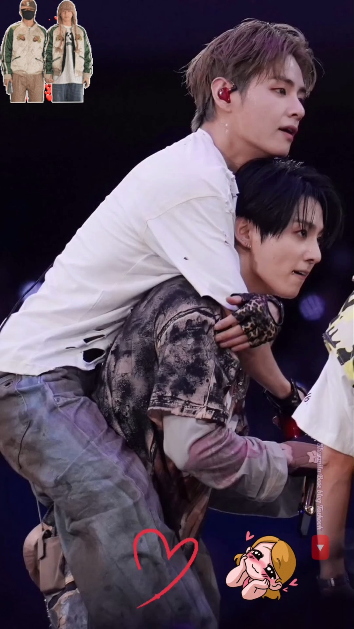 The way V piggybacks on JK and JK carries V on his back