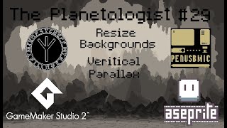 The Planetologist Devlog #29: World 11 Resize Backgrounds Vertical Parallax | GameMaker & Pixel Art