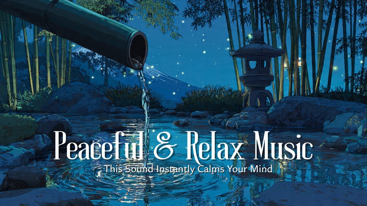 Peaceful Japanese Music with Bamboo Water Sounds | Calm, Relax, Meditate