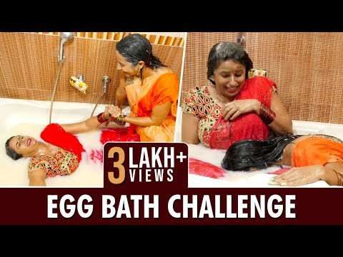 Sisters Fighting n Bathing with 300 Eggs ||Egg Bath Challenge ft.Vida Chaitanya