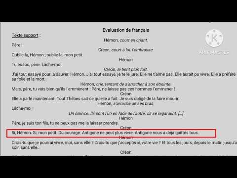 1bac Antigone évaluation N2 Créon vs Hèmon الفرض التاني الدورة التانية