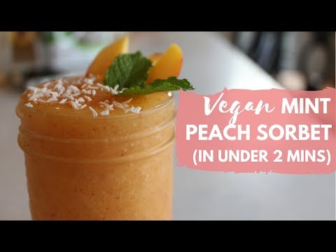 Peach Sorbet with Honey and Ginger root – Gluten-free, Vegetarian, Vegan Dessert