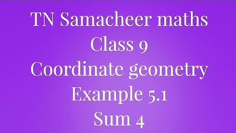 Sum 4 Exercise 5.1 Class 9 Coordinate geometry Tamilnadu Samacheer maths Nithyaganesh Maths