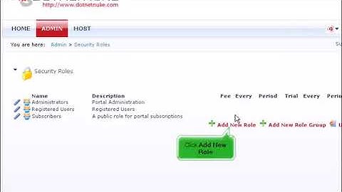 18) How to manage security roles in DotNetNuke