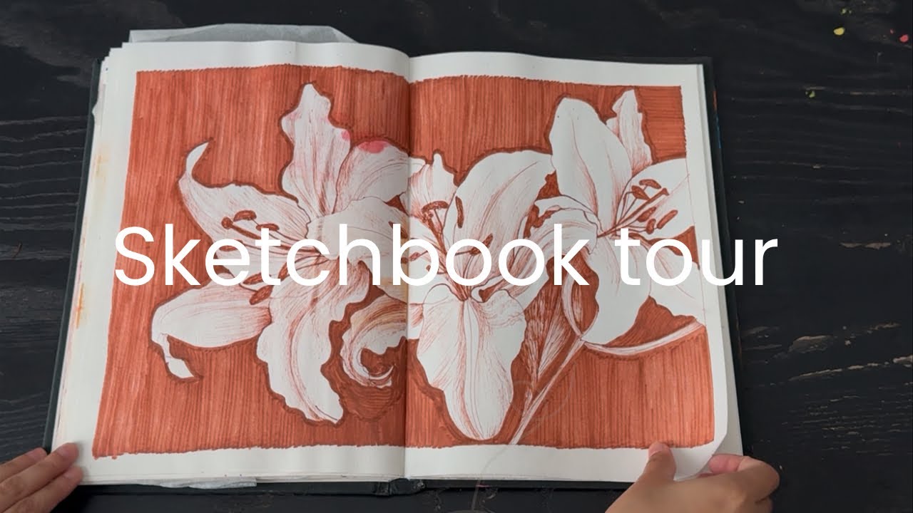 sketchbook tour - ASMR flip through - NO TALKING - 2025 #sketchbook # ...