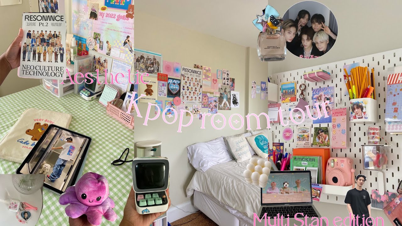 Aesthetic kpop room tour 2022 updated multifandom edition YouTube