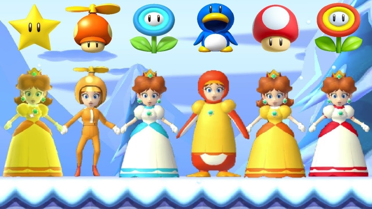 New Super Mario Bros Wii - All Daisy Power-Ups